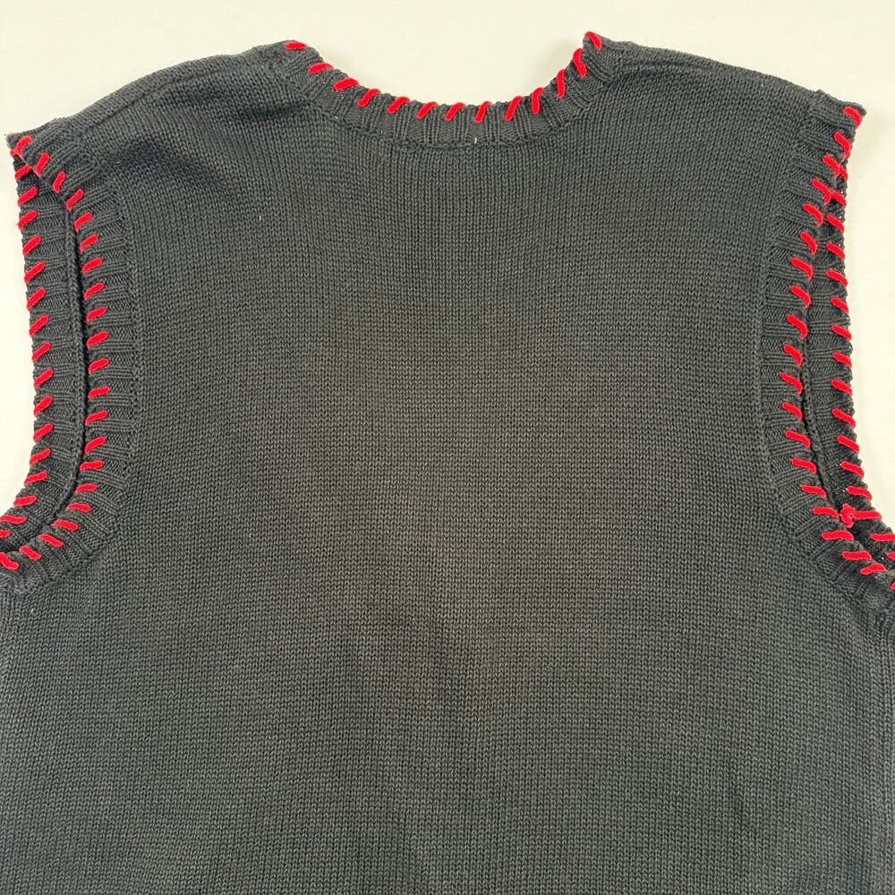 Vintage Cambridge Sports Club Beaded Southwest Black Sweater Vest Size Large - Picture 5 of 8